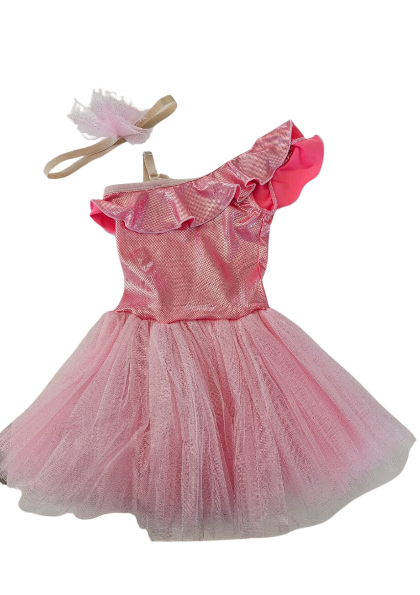 Pink One-Shoulder Glitter Tutu