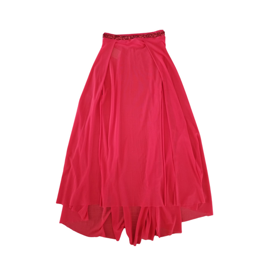 Long Red Split Skirt