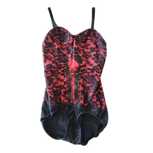 Black and Red Corset Leotard