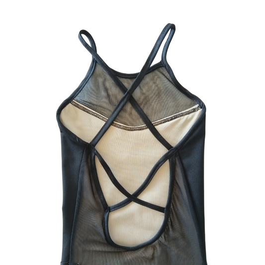 Black Leotard with Mesh Detail