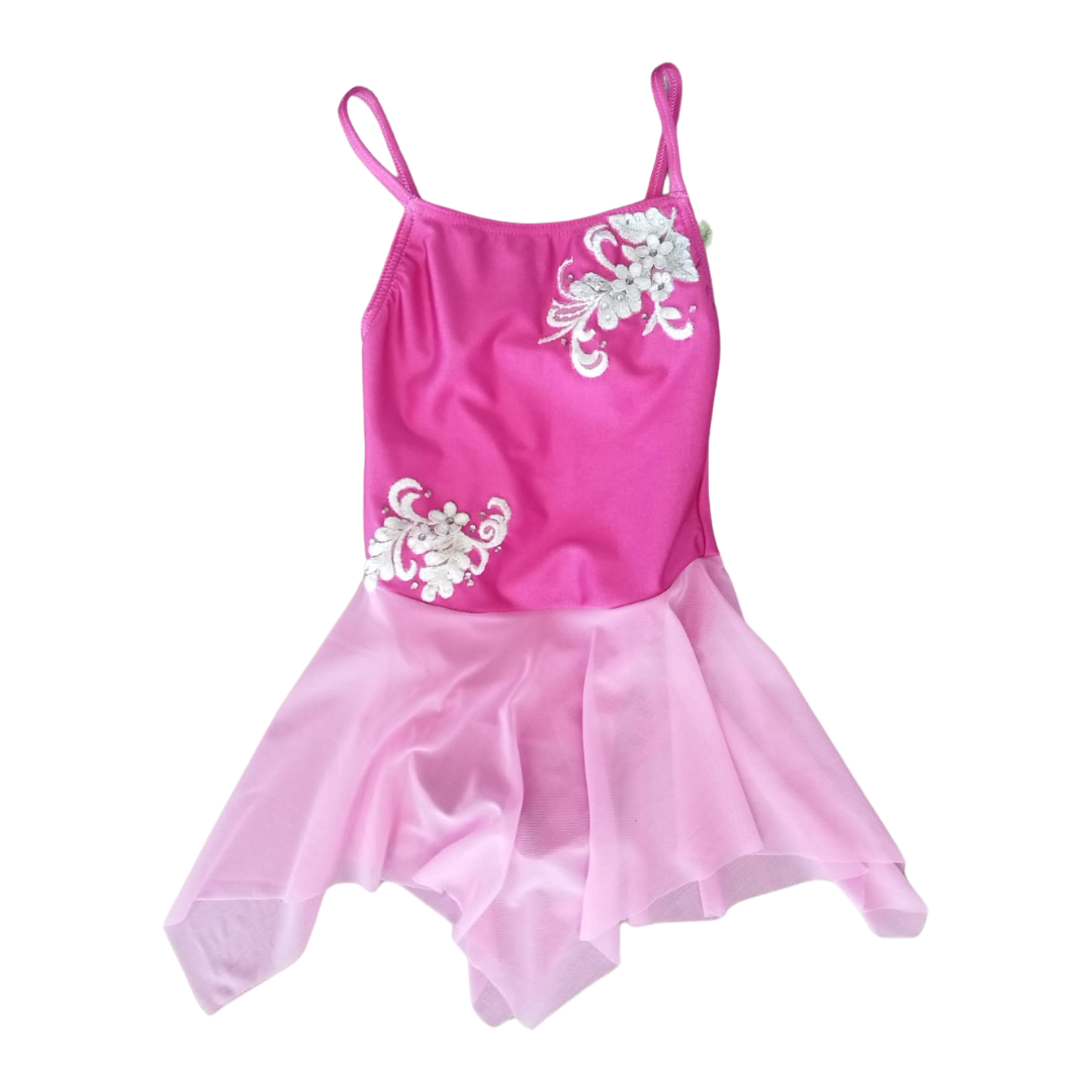 Adjustable Strap Leotards with Skirt