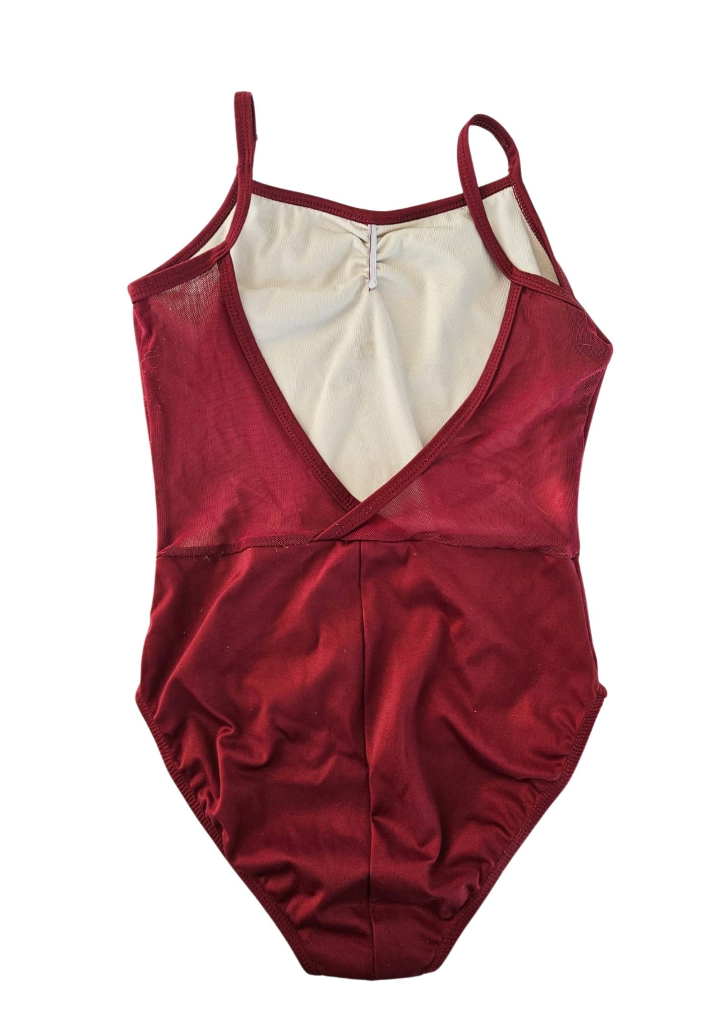 Maroon Second-hand Back V-Mesh Leotard