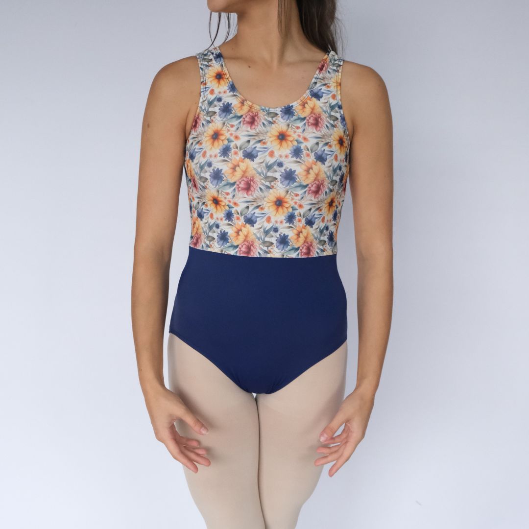 Summer Collection: Royal blue floral leotard