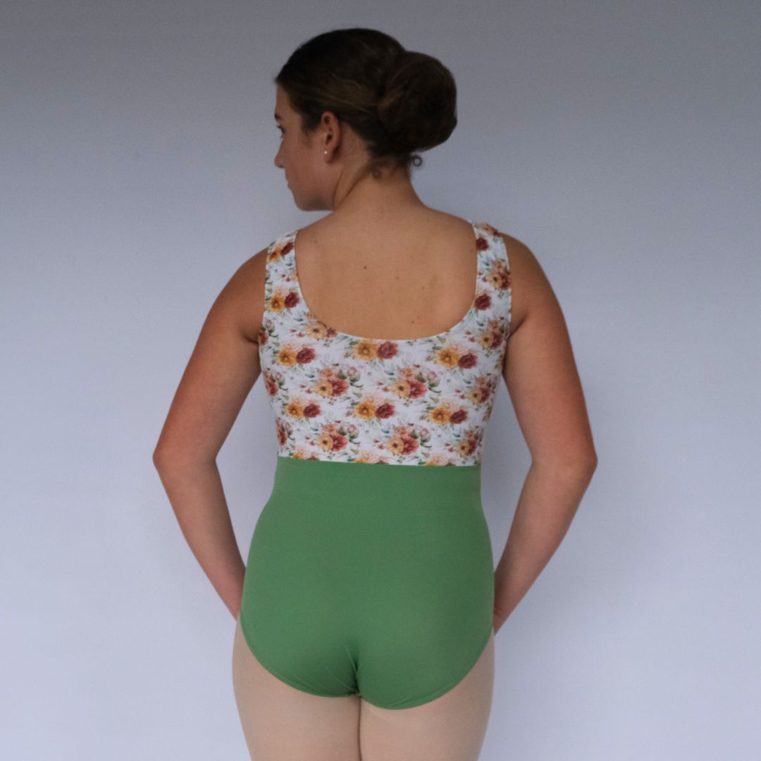 Summer Collection: Green floral leotard