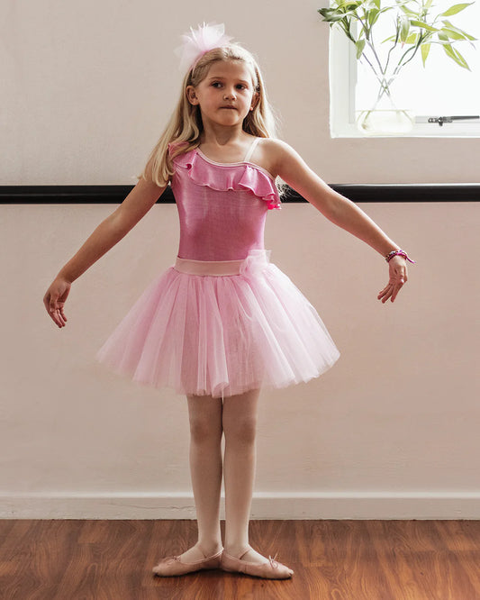 Pink One-Shoulder Glitter Tutu