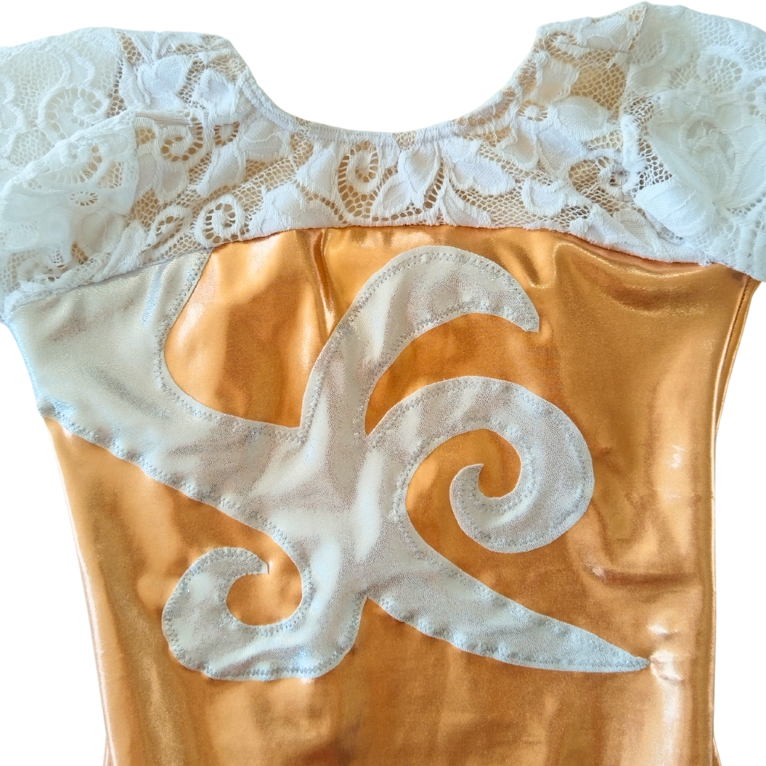 Metallic Gold & Lace Leotard