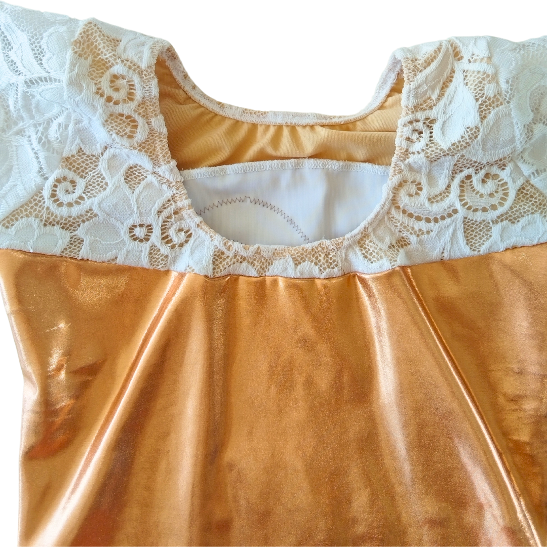 Metallic Gold & Lace Leotard