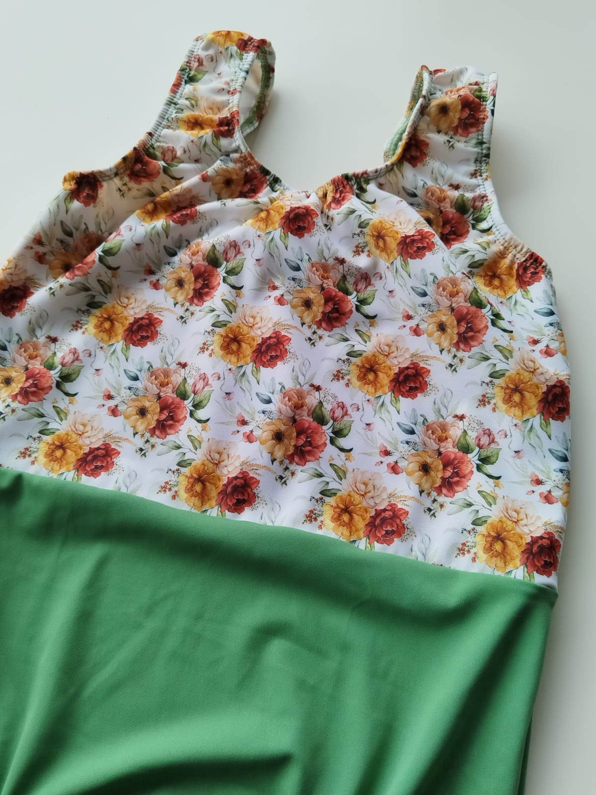 Summer Collection: Green floral leotard