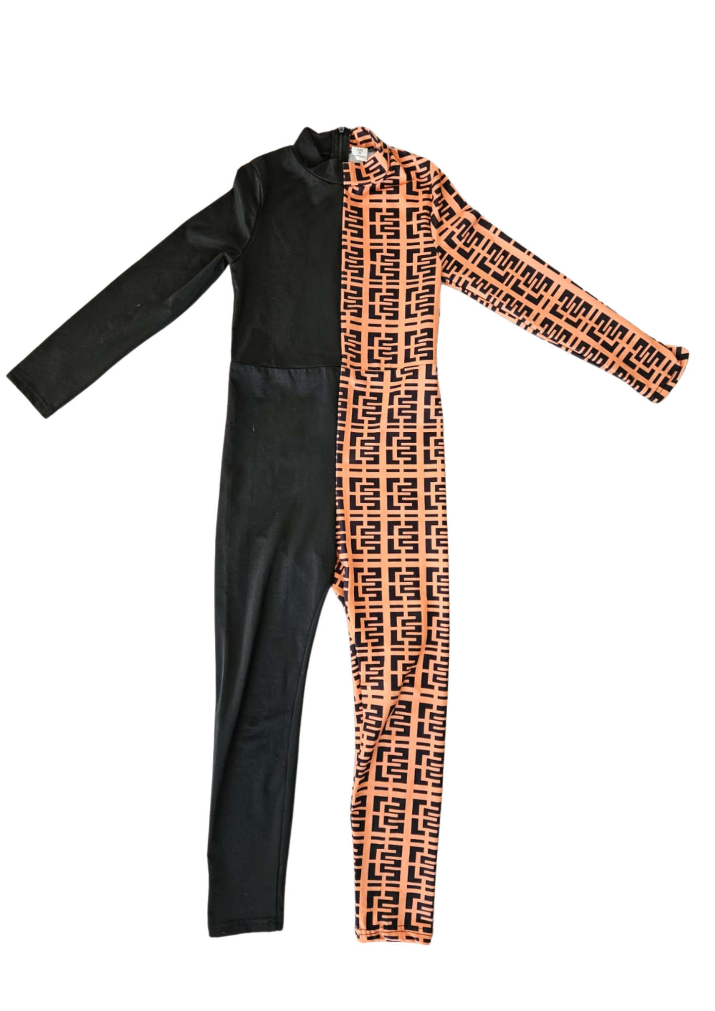 Orange and Black Unitard