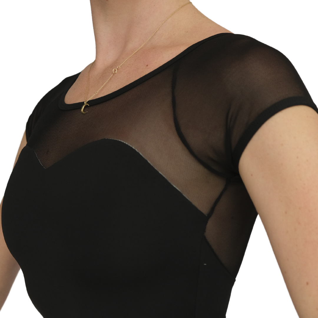 Adult Capped Sleeve Mesh Leotard